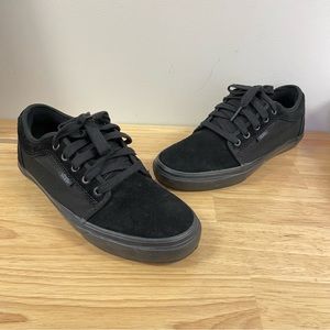 Vans Mens 9 Skate Sneaker CHUKKA LOW Triple Black Suede Canvas Shoe Lace Up